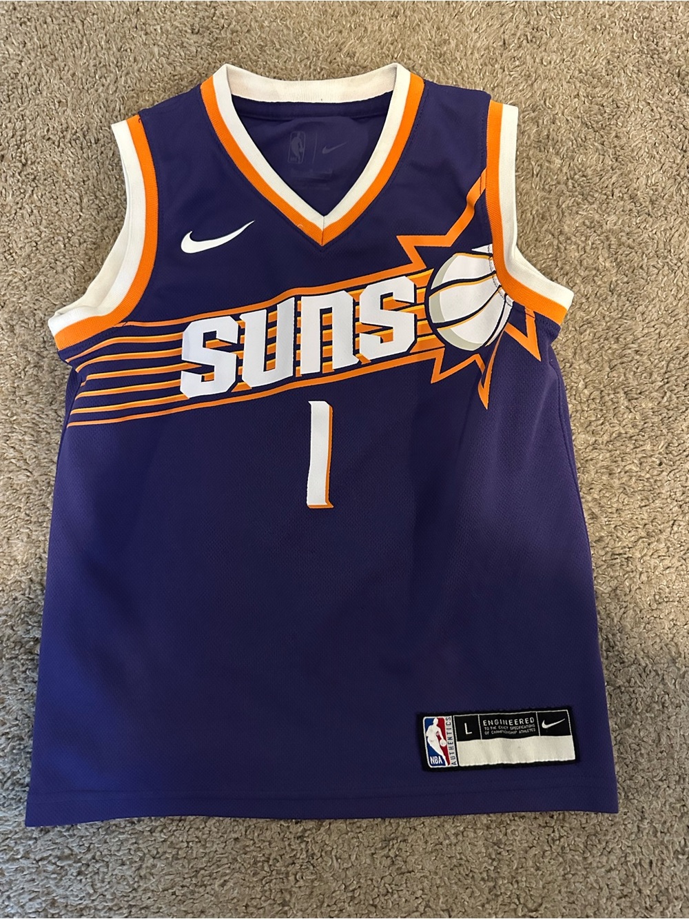 Nike Kids Phoenix Suns Purple & Orange Basketball Jersey #1